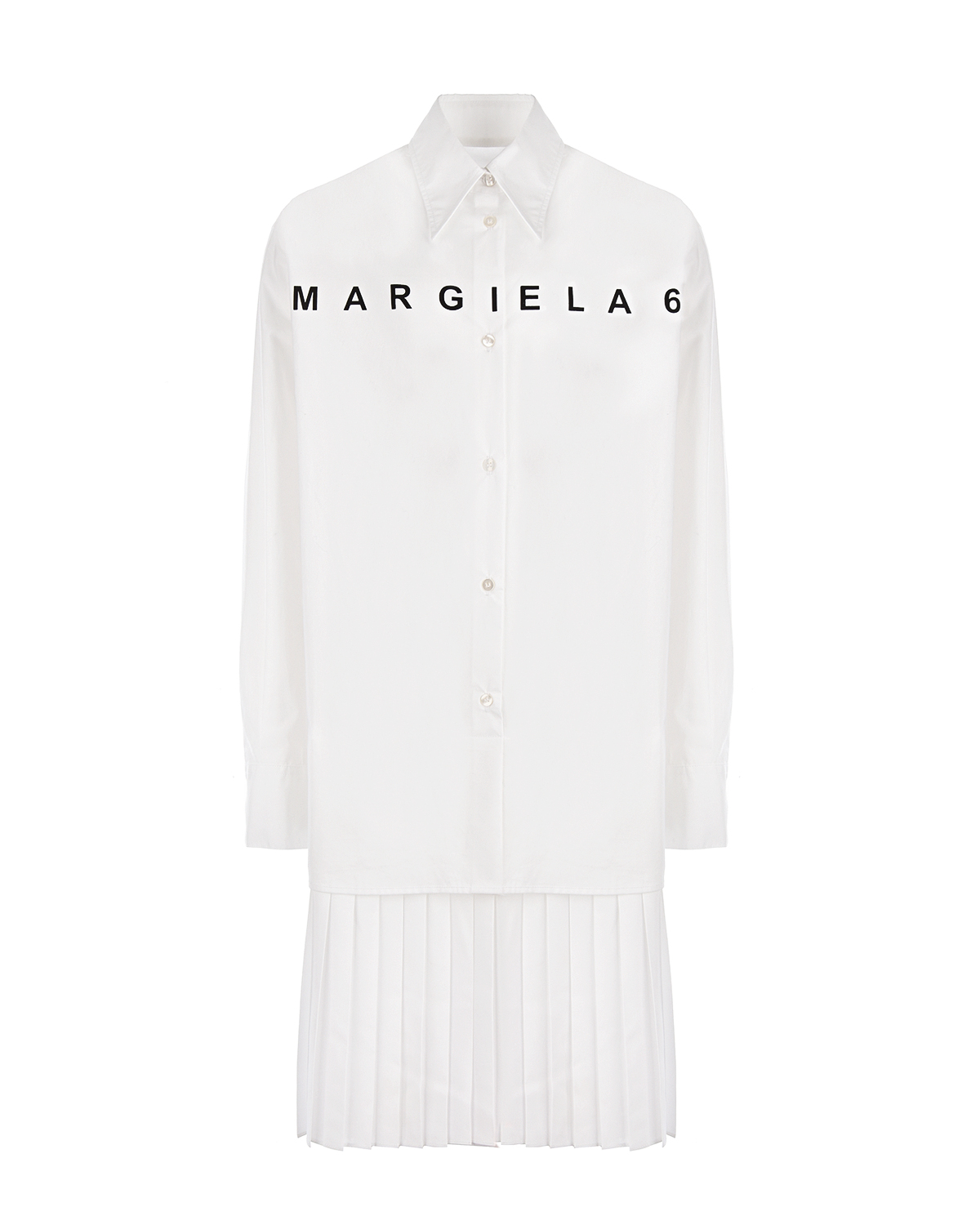 Белое платье-рубашка MM6 Maison Margiela детское, размер 140, цвет белый - фото 1