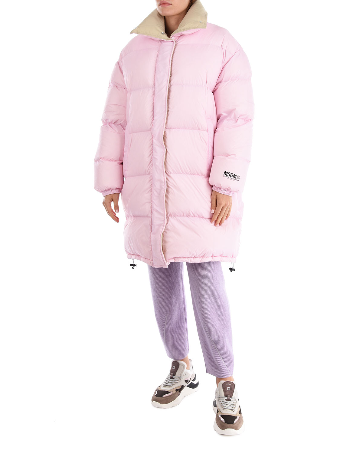 Удлиненная розовая куртка-пуховик MSGM, размер 44, цвет розовый - фото 3