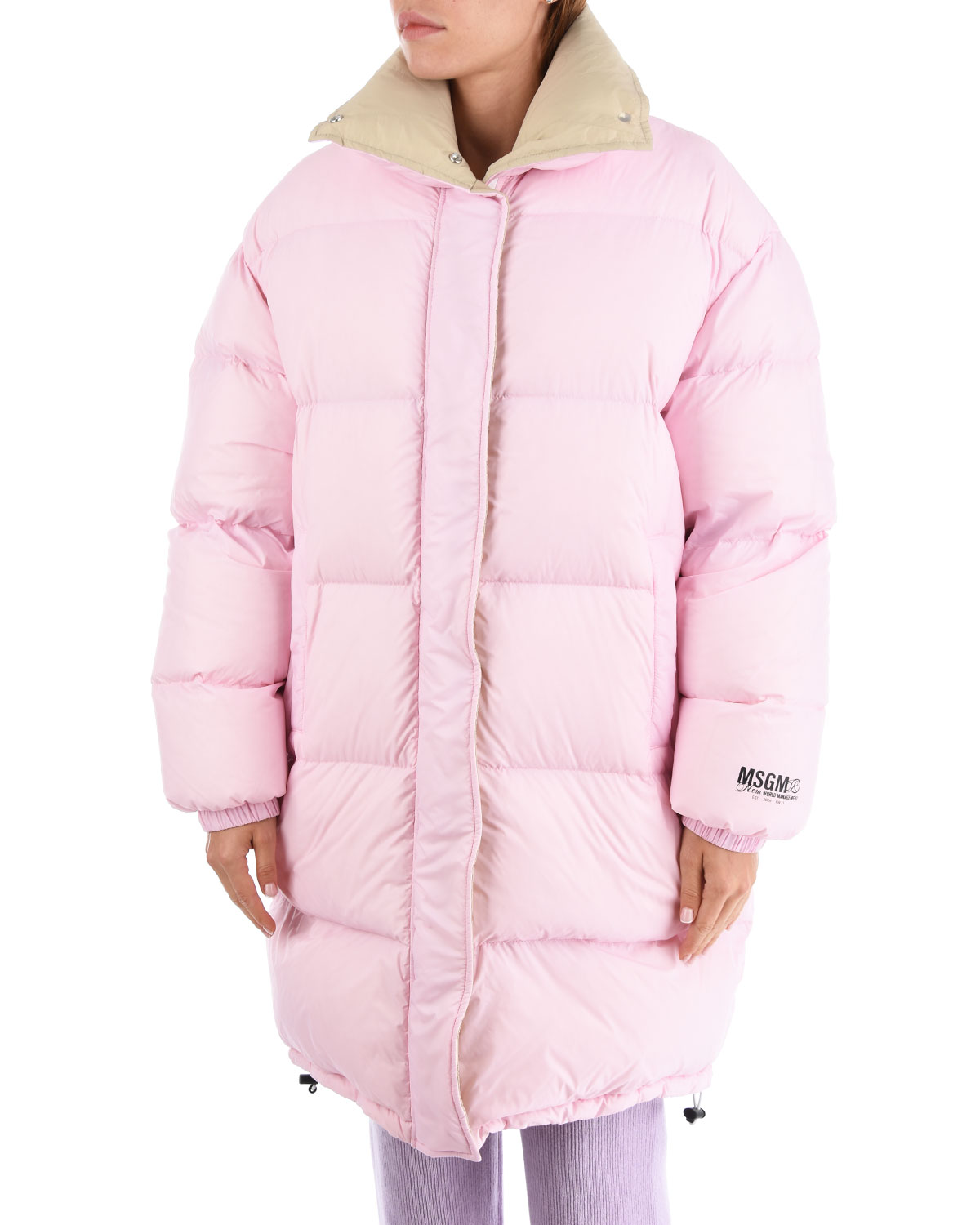Удлиненная розовая куртка-пуховик MSGM, размер 44, цвет розовый - фото 7