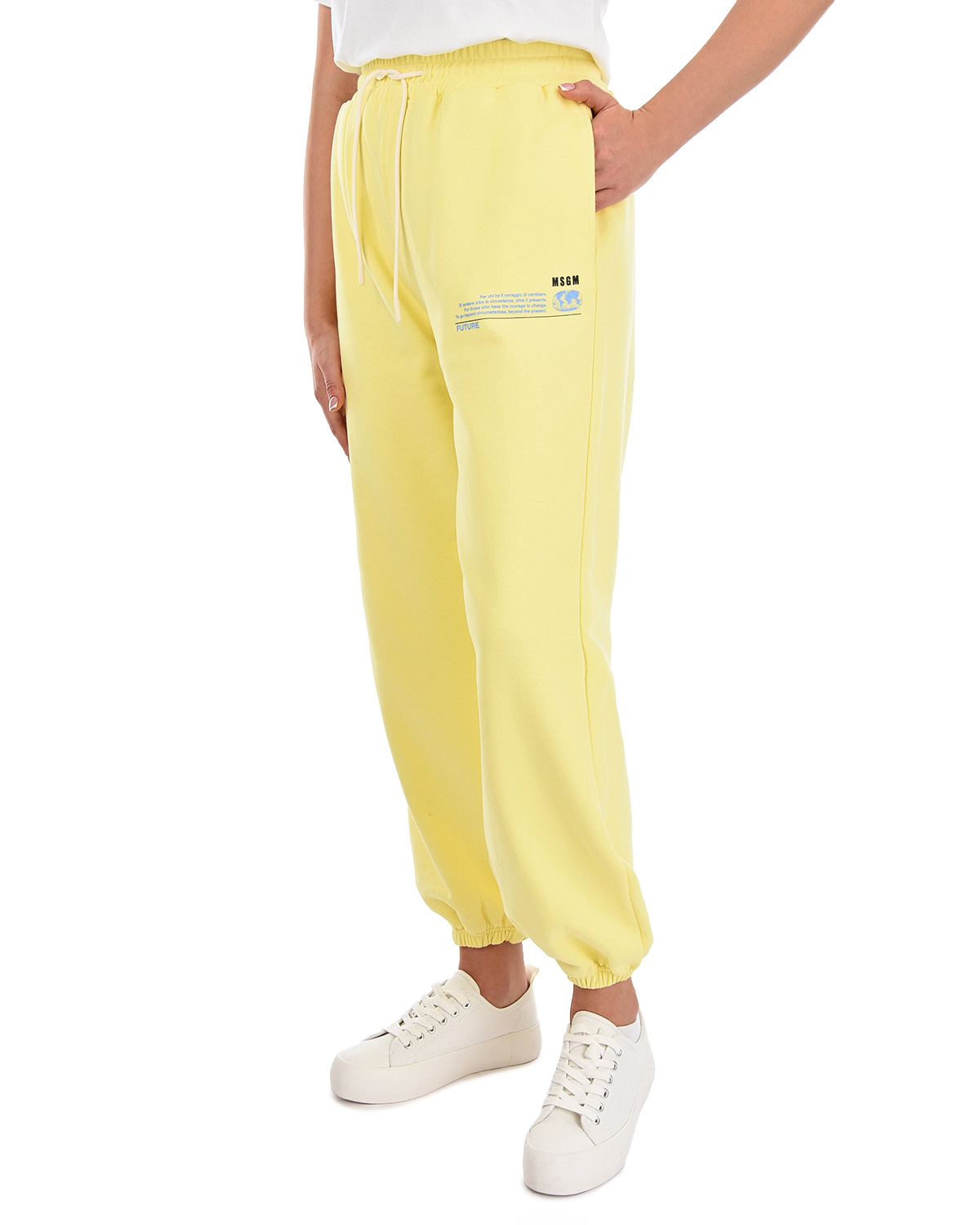 Желтые спортивные брюки MSGM, размер 40, цвет желтый - фото 9