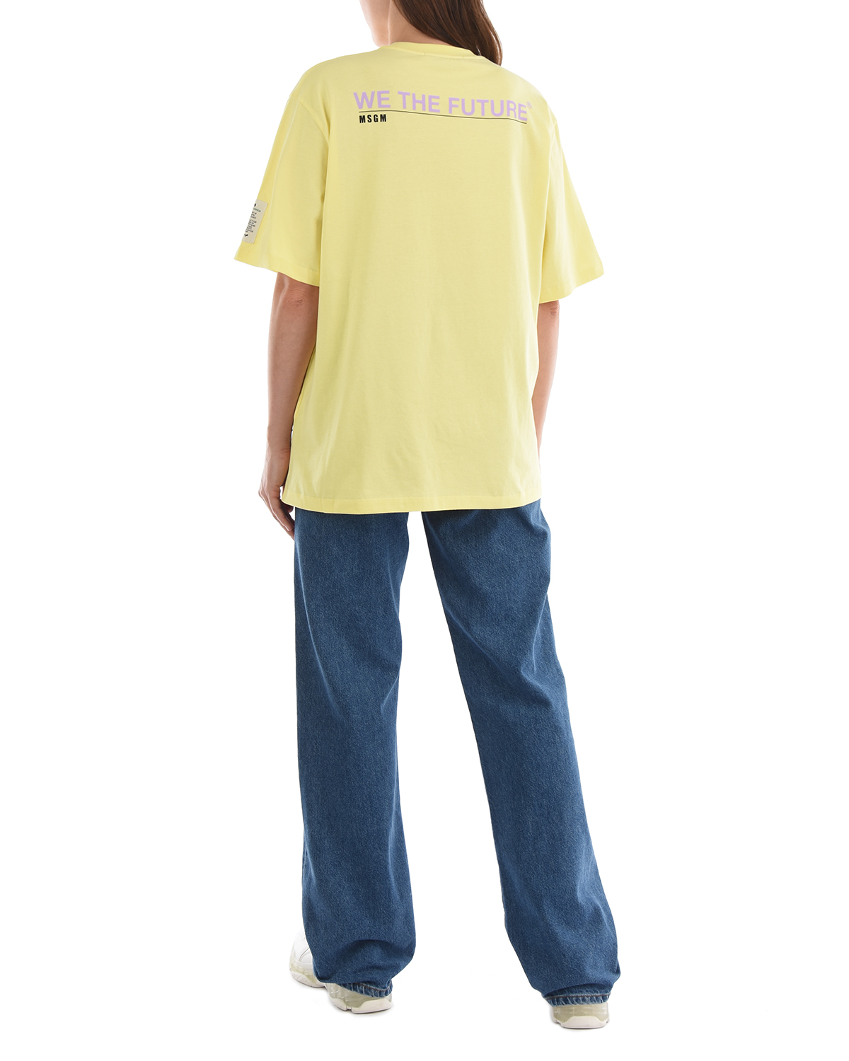 Желтая футболка с принтом "fantastic" MSGM, размер 42, цвет желтый - фото 3