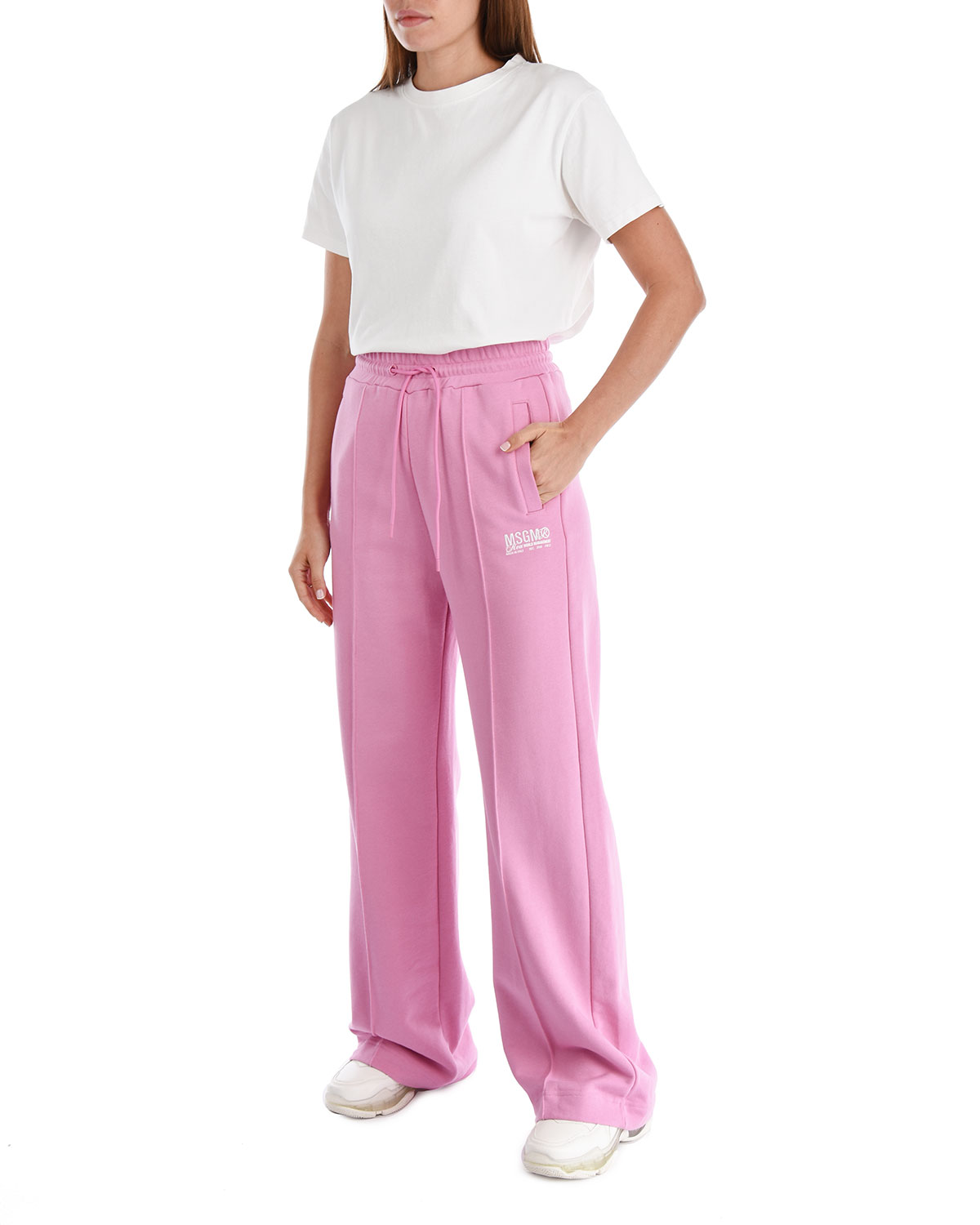 Розовые спортивные брюки со стрелками MSGM, размер 42, цвет розовый - фото 4