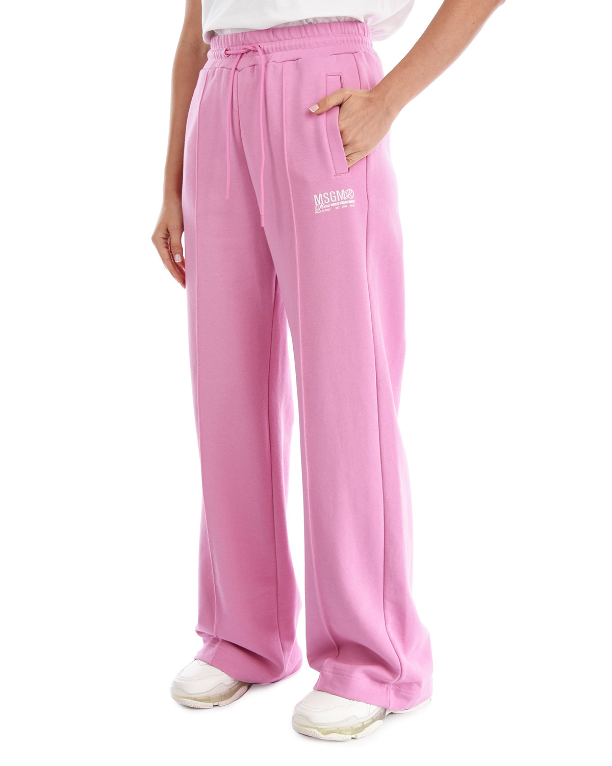 Розовые спортивные брюки со стрелками MSGM, размер 42, цвет розовый - фото 8