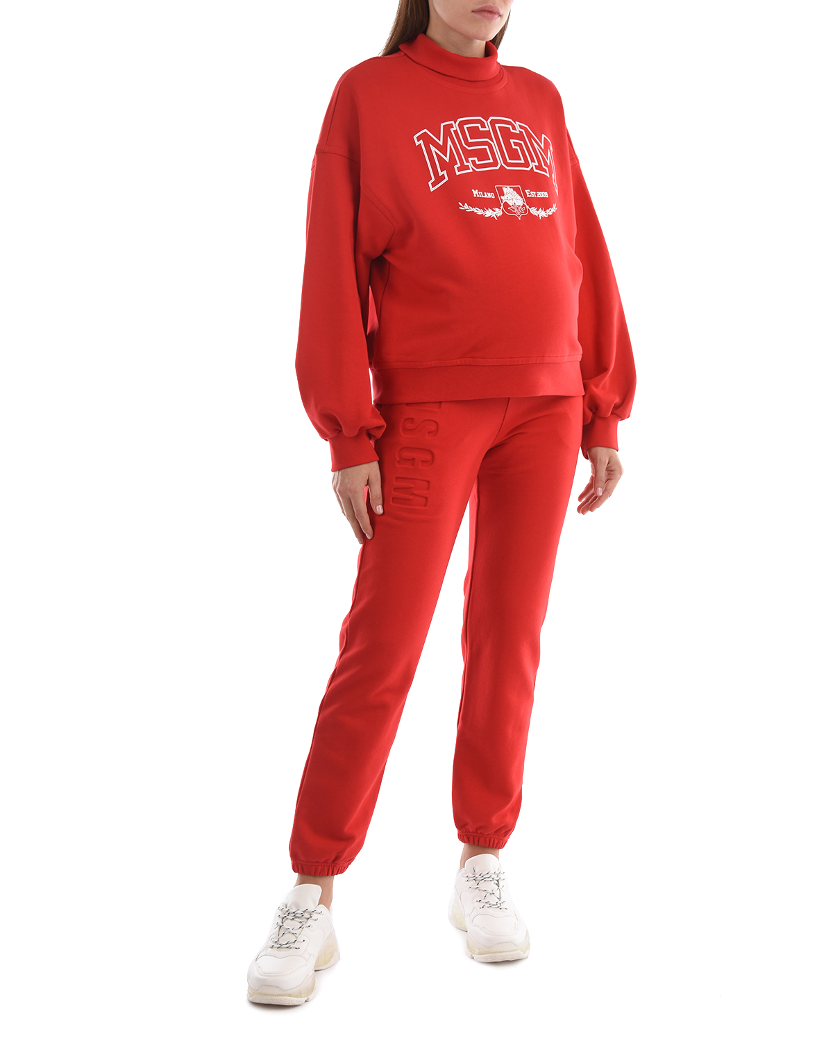 Красные спортивные брюки MSGM, размер 42, цвет красный - фото 4