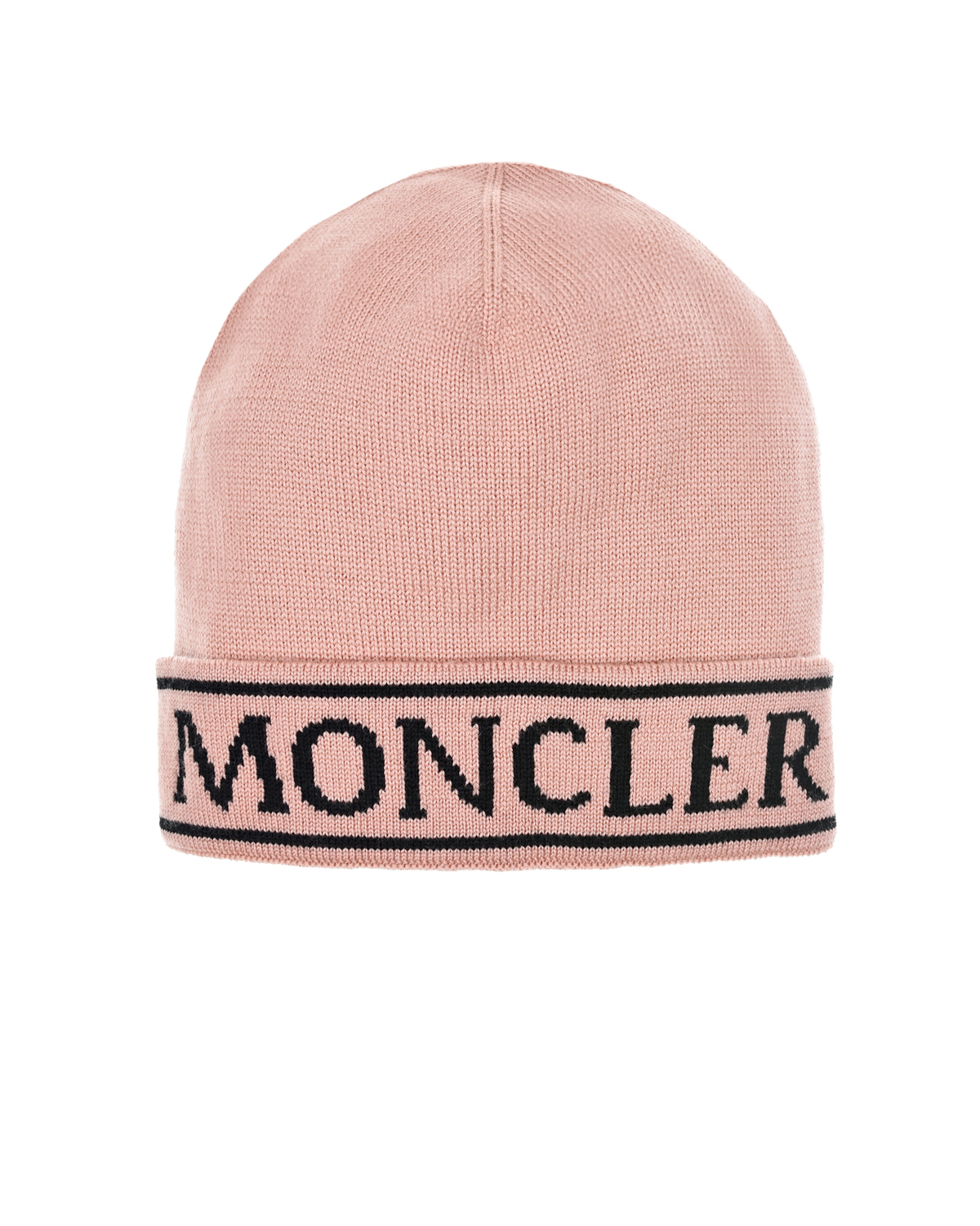 Розовая шапка с логотипом Moncler детская