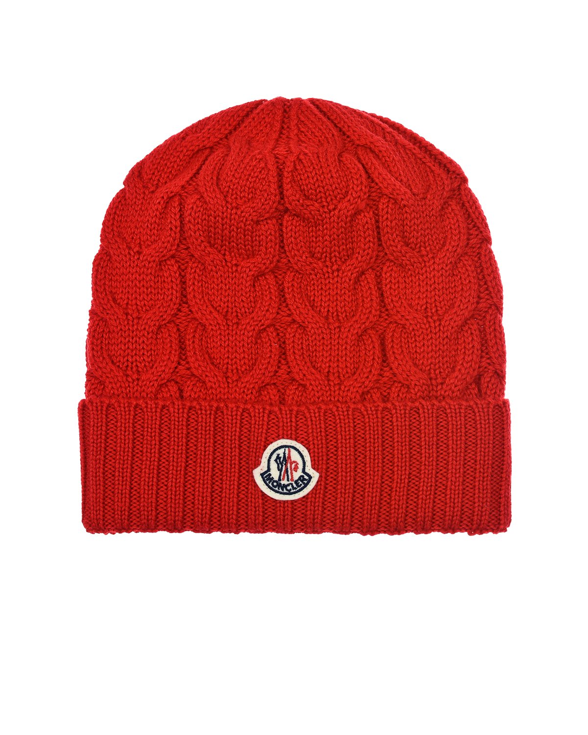 Красная шапка с косами Moncler детская