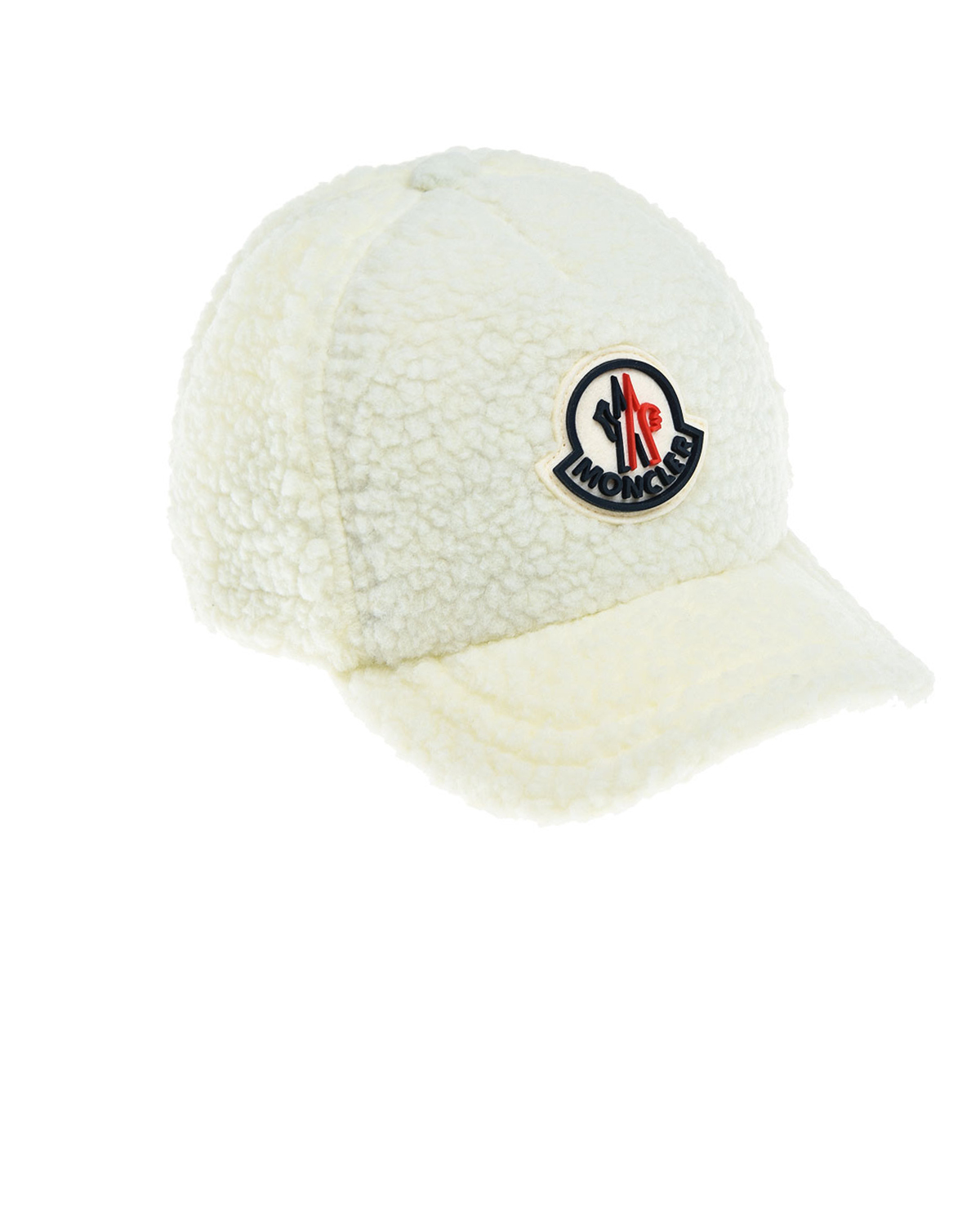 Белая плюшевая кепка Moncler детская, размер M, цвет белый