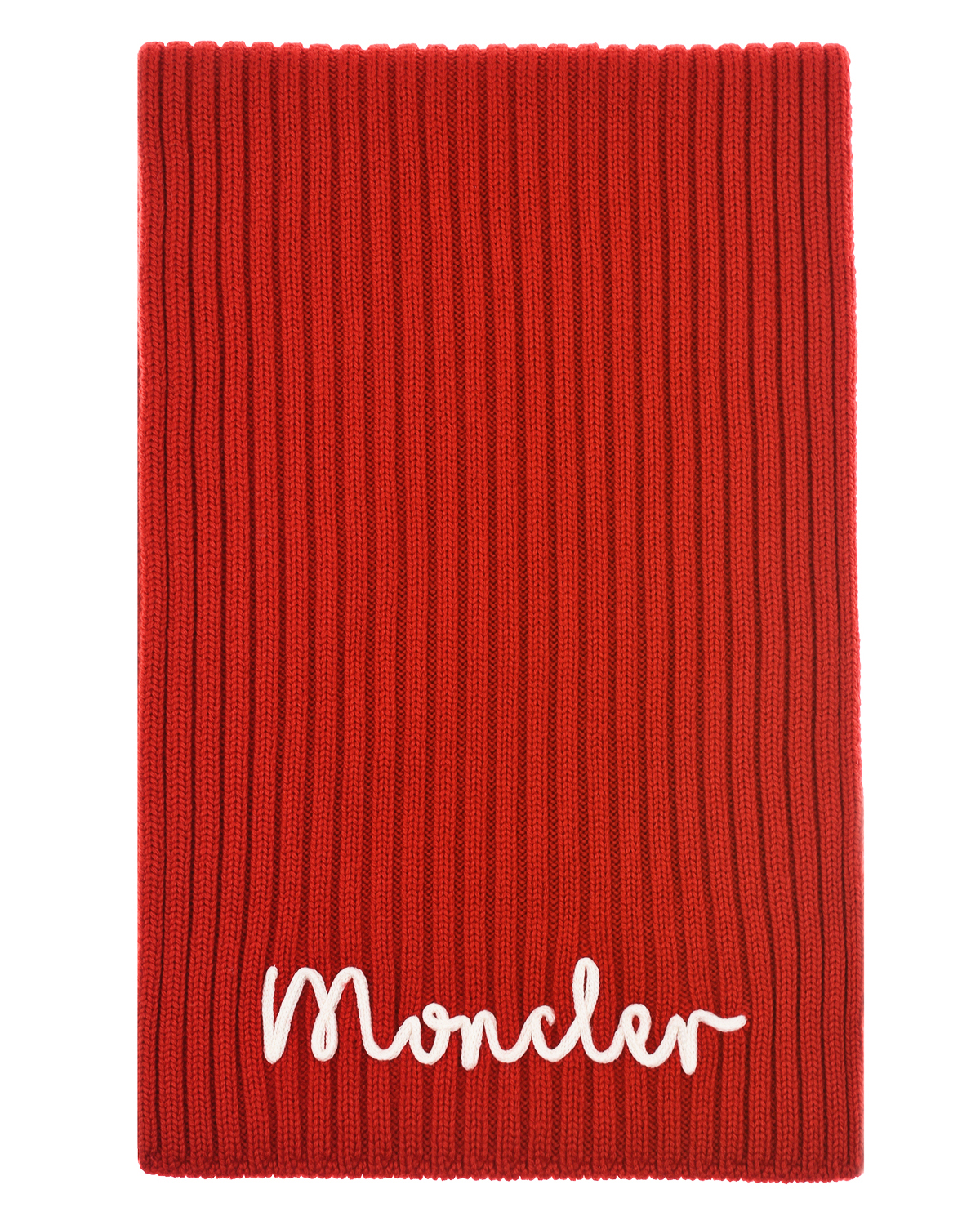 Красный шерстяной шарф с лого Moncler детский, размер M - фото 1