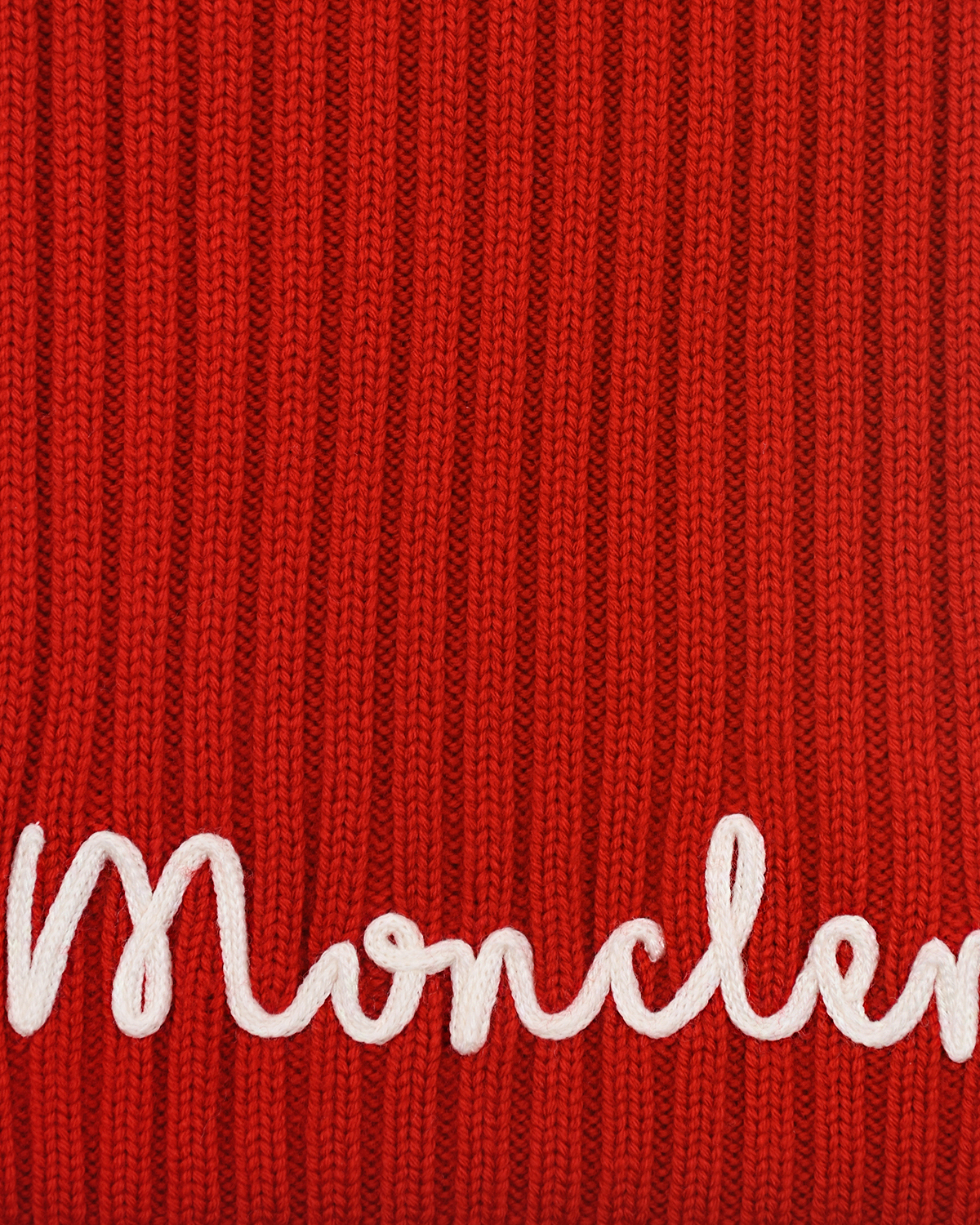 Красный шерстяной шарф с лого Moncler детский, размер M - фото 3