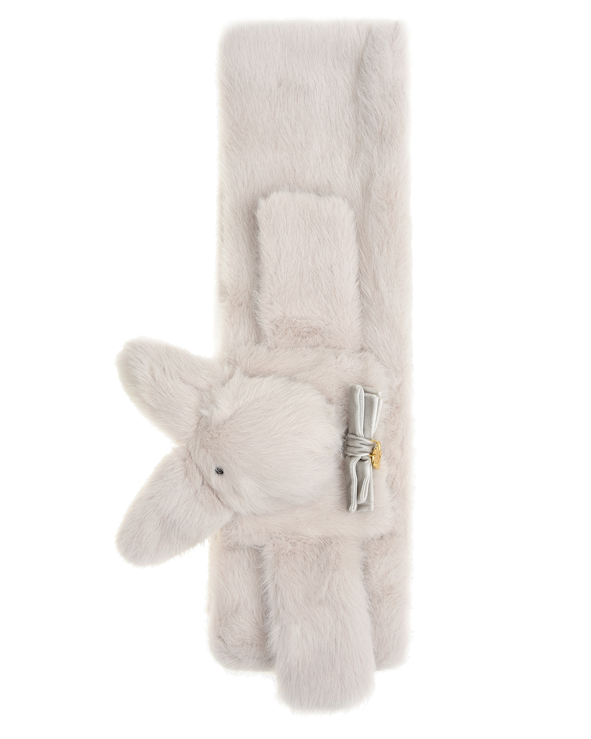Серый шарф из эко-меха с декором "заяц" Monnalisa детский, размер unica - фото 2