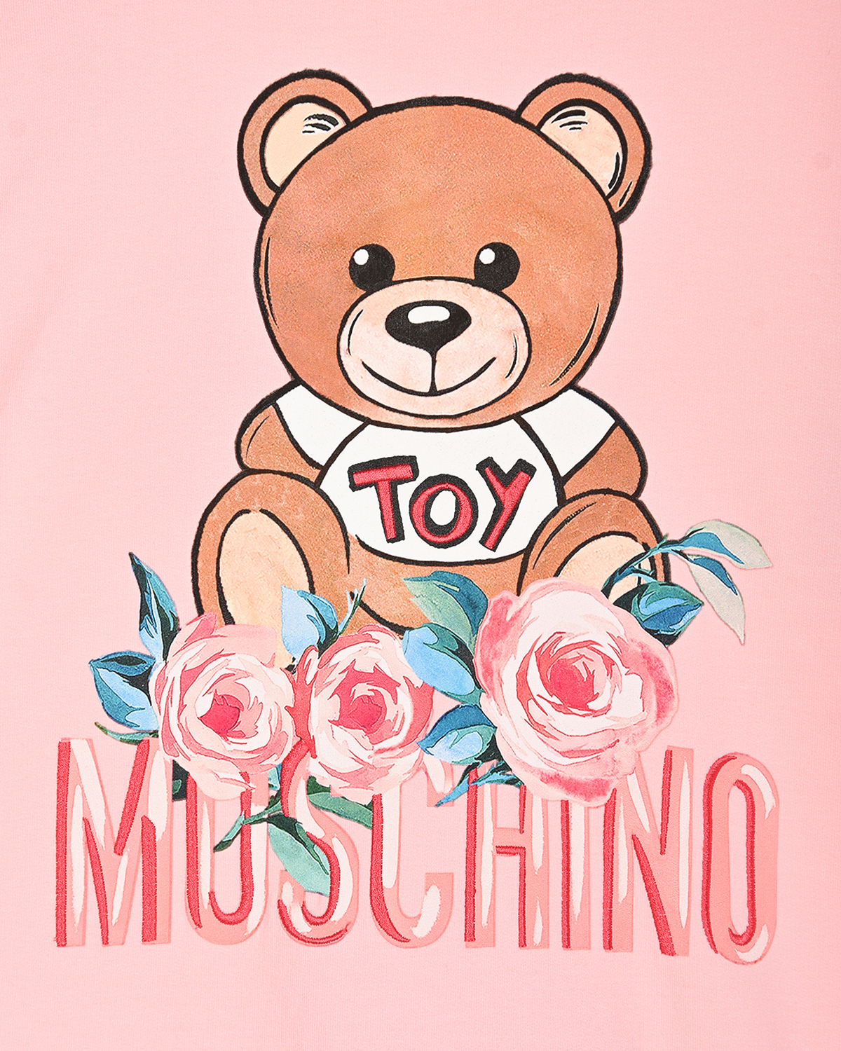 Розовое трикотажное платье Moschino детское, размер 104, цвет розовый - фото 3