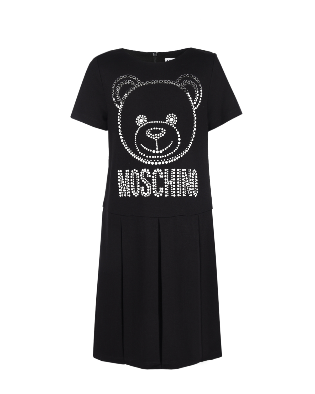 Черное платье с медвежонком из страз Moschino детское, размер 116, цвет черный - фото 1
