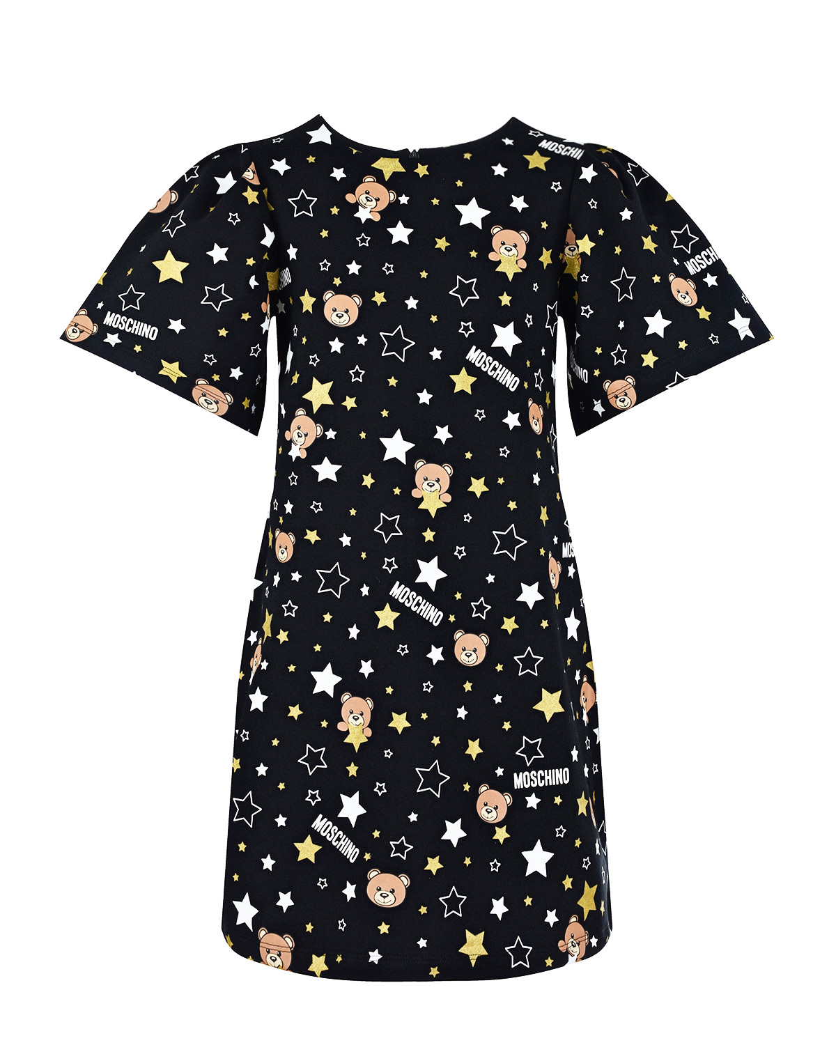 Черное платье с принтом "звезды" Moschino детское, размер 128, цвет черный - фото 1