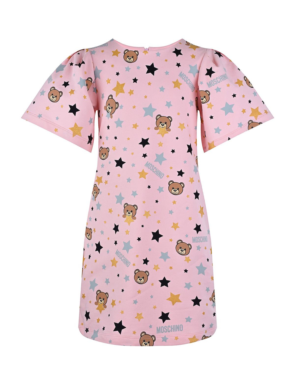 Розовое платье с принтом "звезды" Moschino детское, размер 128, цвет розовый - фото 1