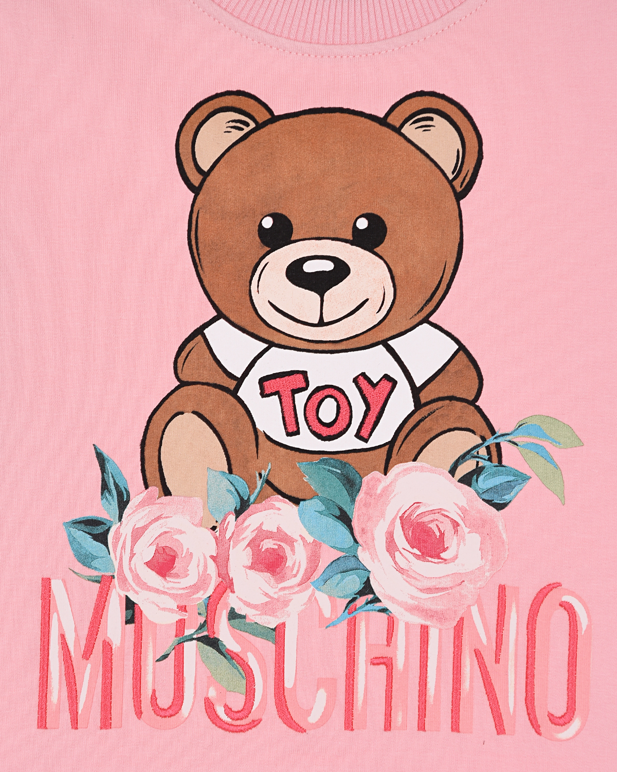 Розовый свитшот с принтом "медвежонок" Moschino детский, размер 116 - фото 3