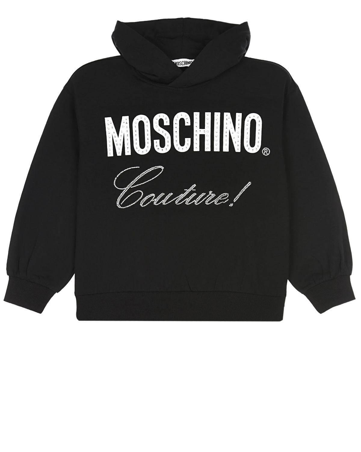 Толстовка-худи с принтом "Moschino Couture!" детская, размер 140, цвет черный - фото 1