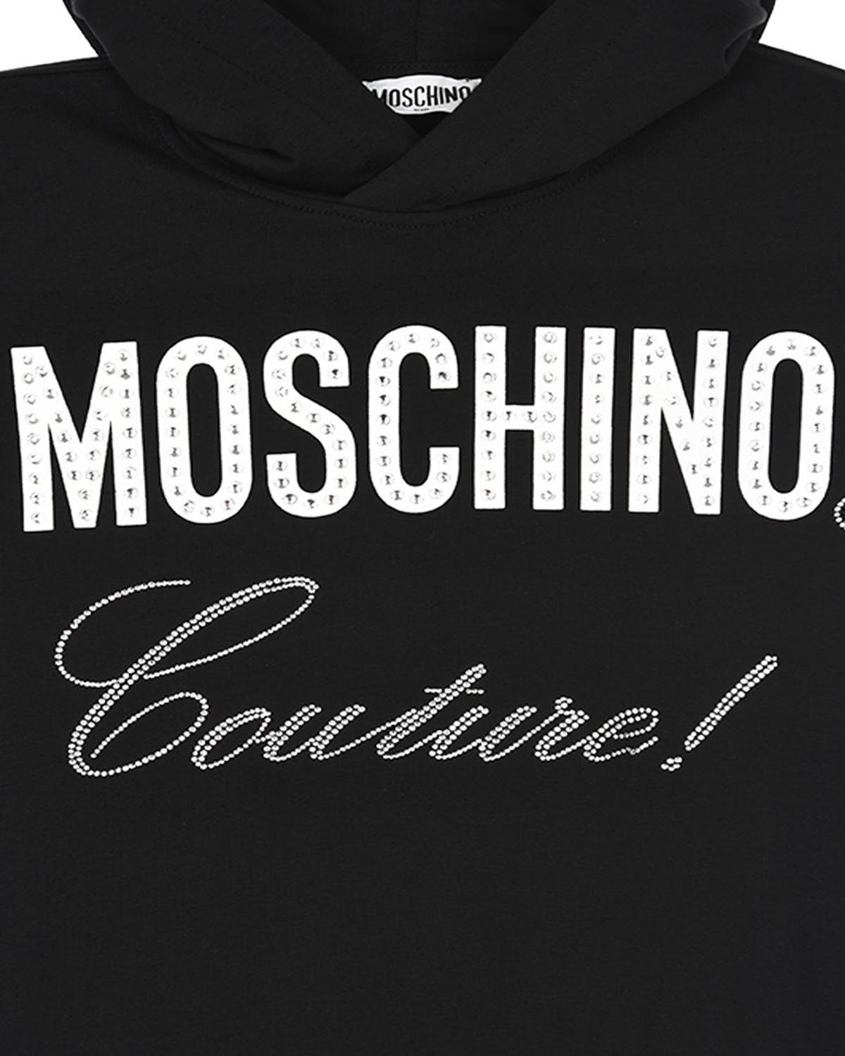 Толстовка-худи с принтом "Moschino Couture!" детская, размер 140, цвет черный - фото 3