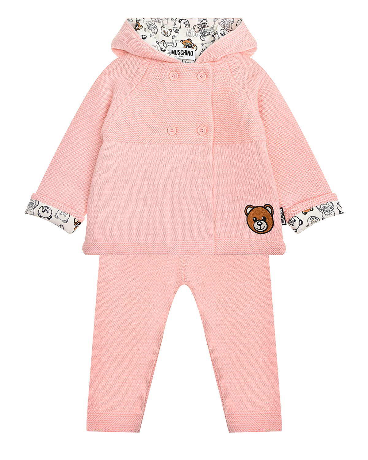 Комплект: куртка и брюки, розовый Moschino детский, размер 80 - фото 1