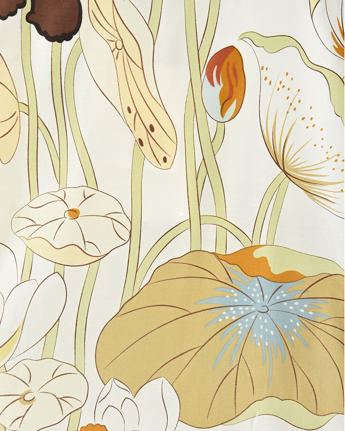 Комплект с принтом "Лотосы и пальмы" Olivia von Halle, размер 40, цвет кремовый - фото 11