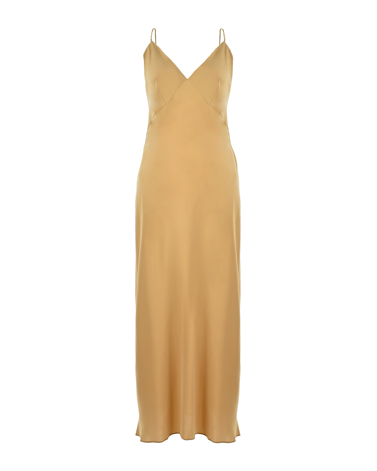Шелковое платье-комбинация Olivia von Halle, размер 40, цвет золотой - фото 1