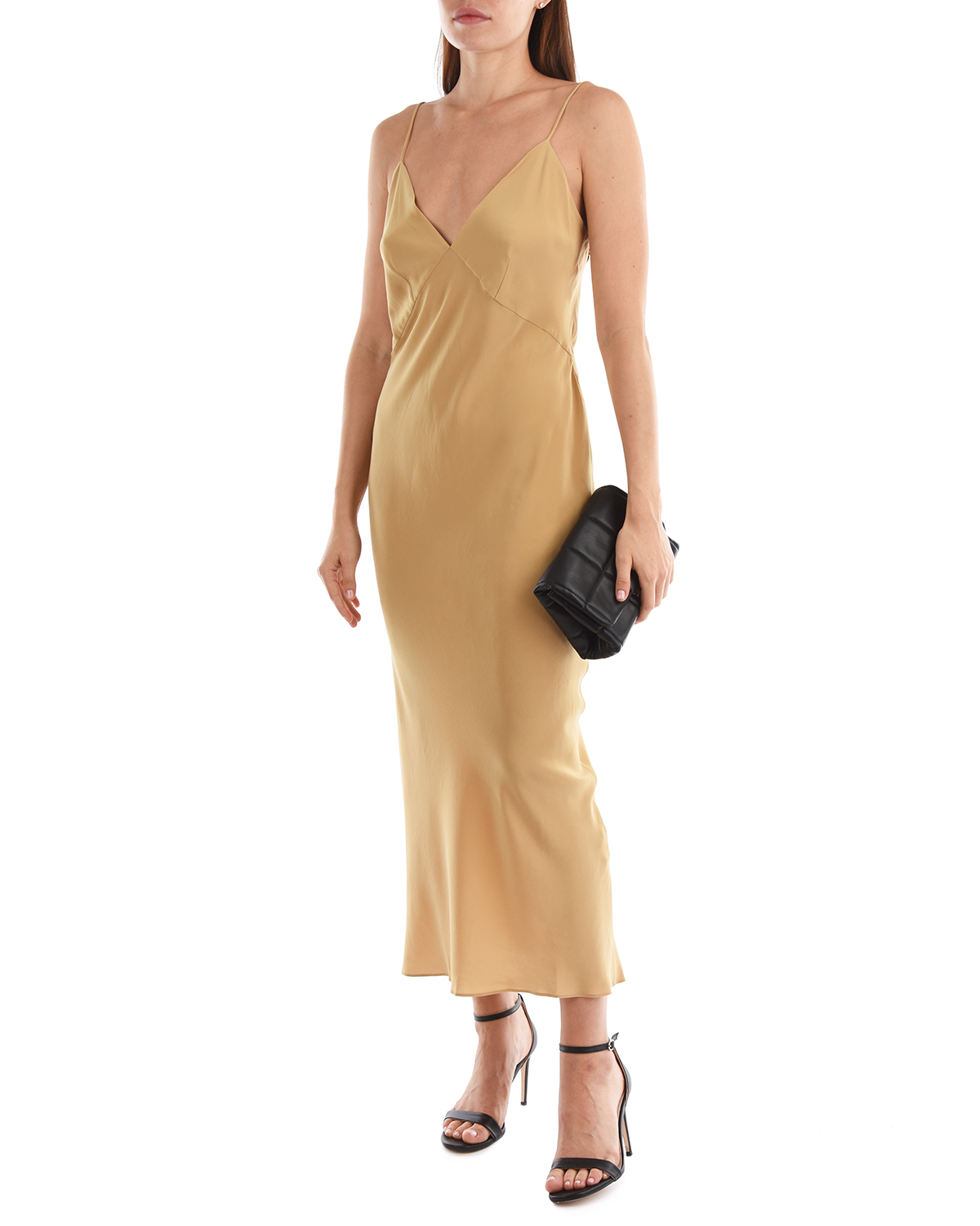 Шелковое платье-комбинация Olivia von Halle, размер 40, цвет золотой - фото 3