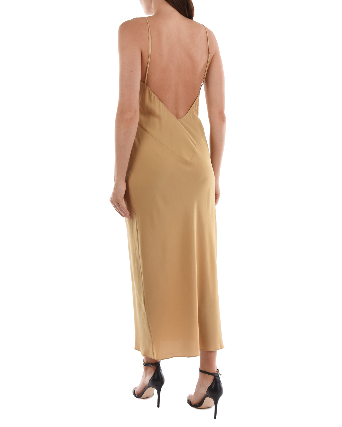 Шелковое платье-комбинация Olivia von Halle, размер 40, цвет золотой - фото 5