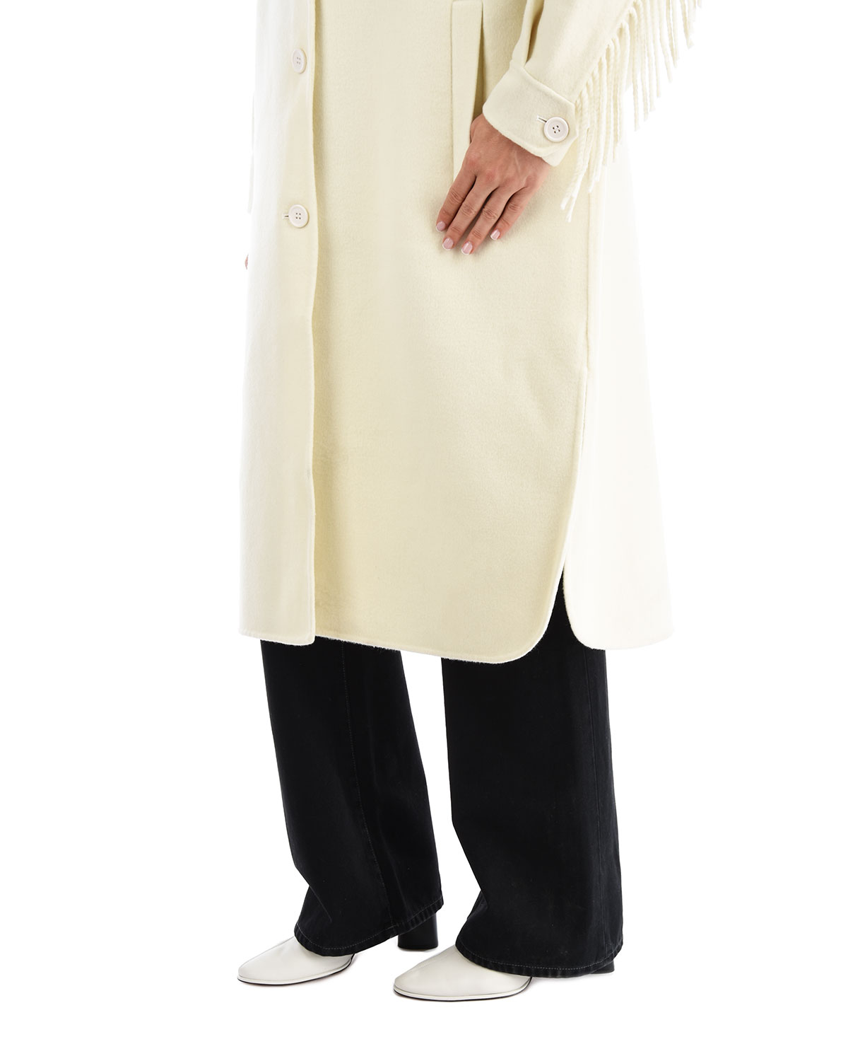 Пальто молочного цвета с бахромой Parosh, размер 40 - фото 9