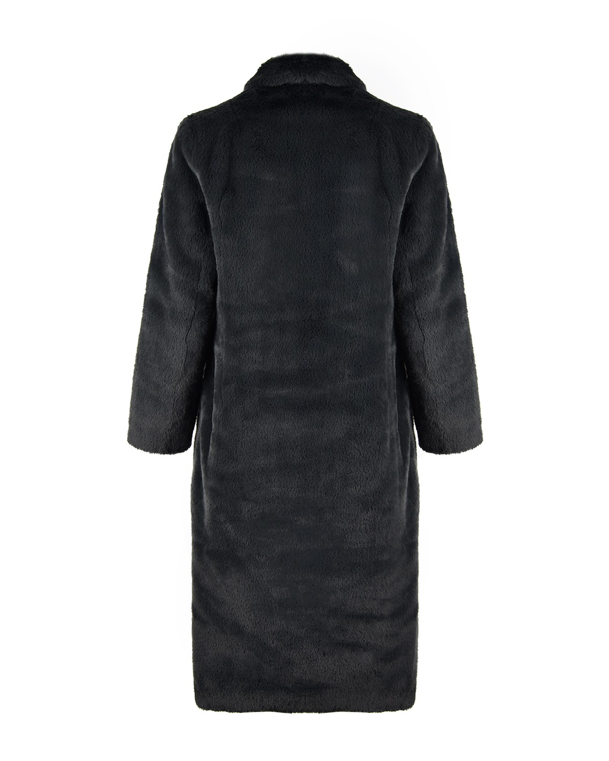Серое пальто из эко-меха Parosh, размер 40, цвет серый - фото 6