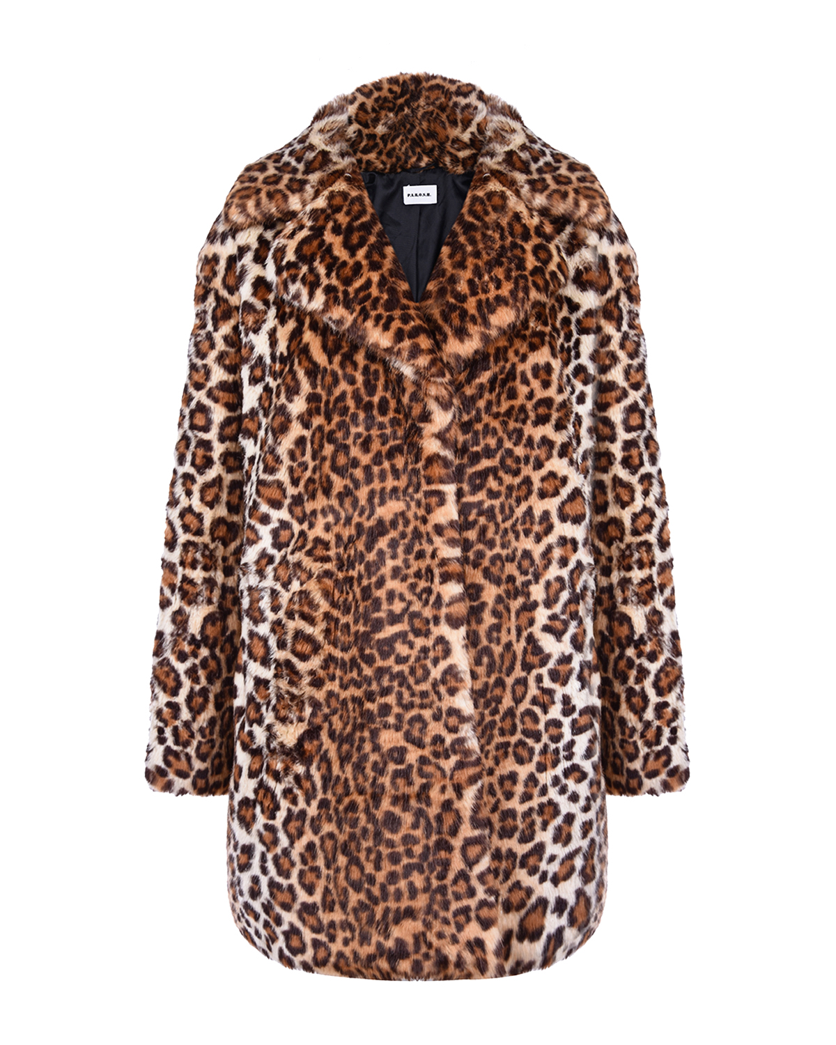 Леопардовое пальто из эко-меха Parosh, размер 42, цвет коричневый