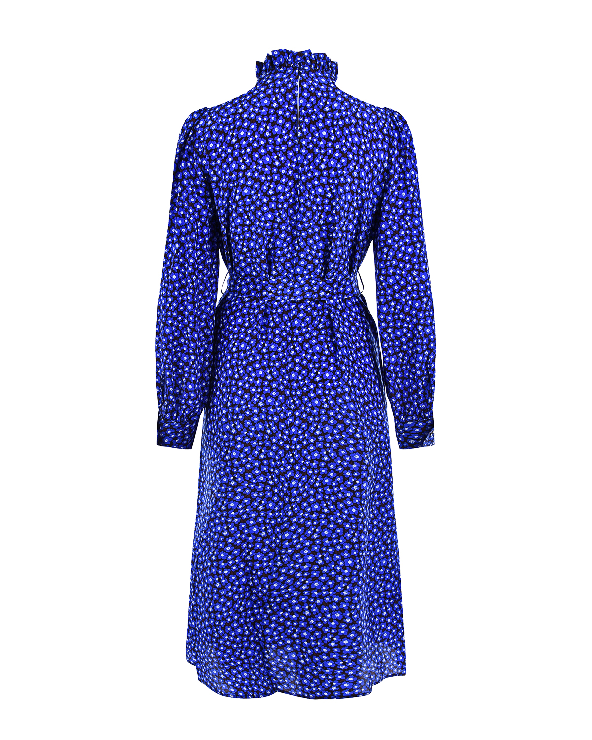 Синее шелковое платье с цветочным принтом Parosh, размер 40 - фото 2