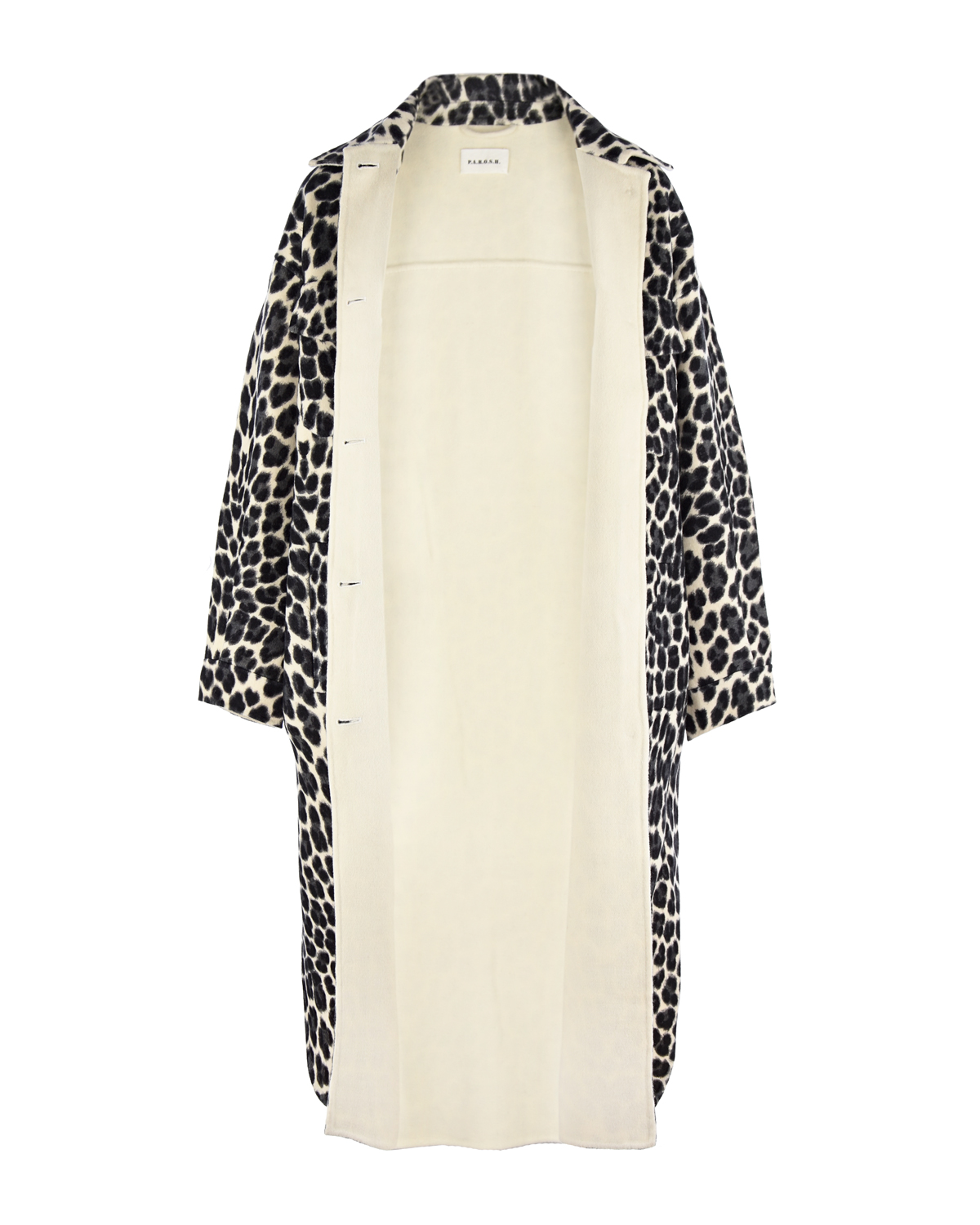 Пальто с леопардовым принтом Parosh, размер 44, цвет черный - фото 5