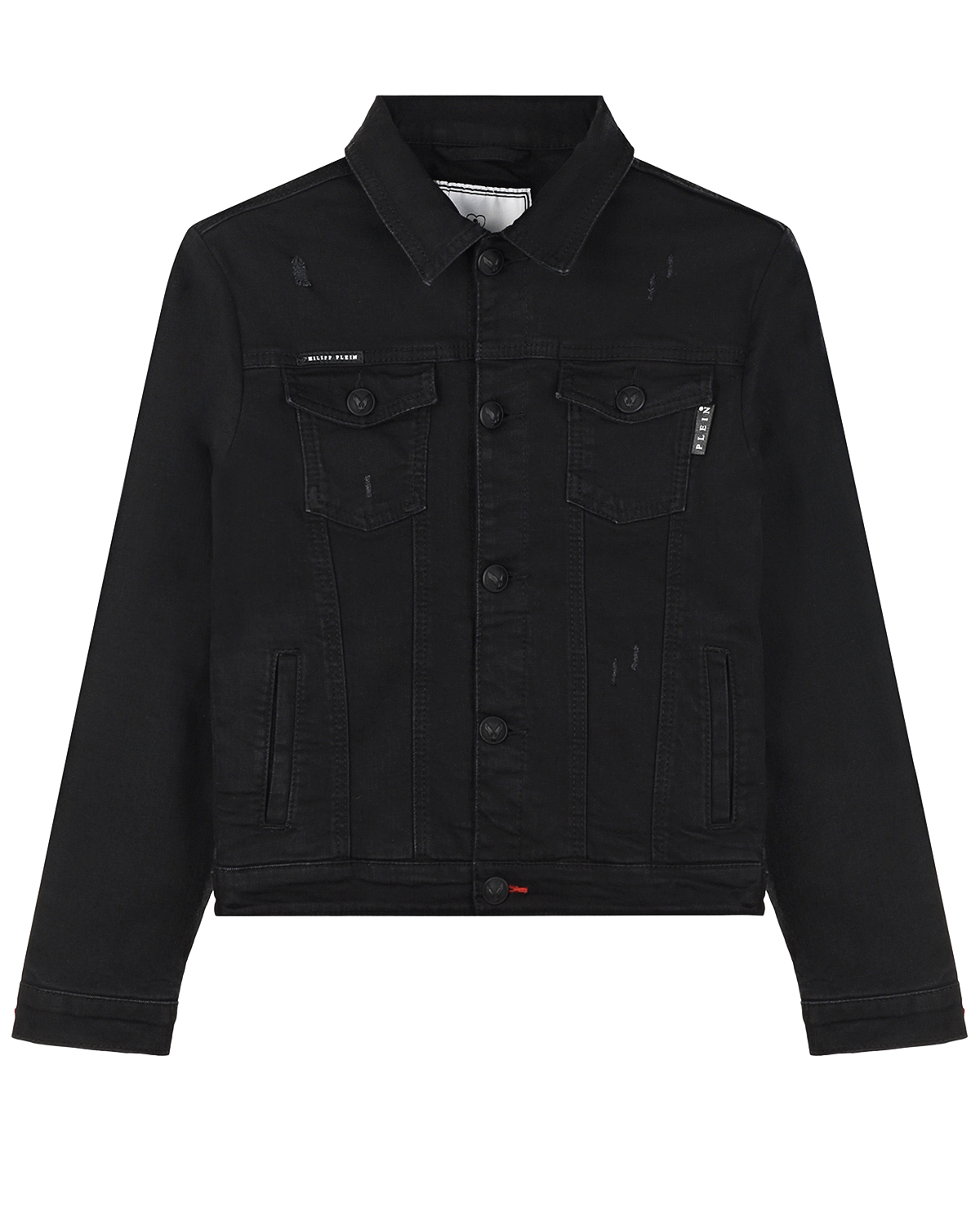 Черная джинсовая куртка Philipp Plein детская, размер 164, цвет черный - фото 1