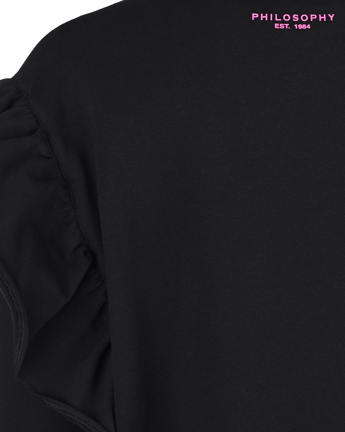 Черное платье-свитшот с рюшами Philosophy детское, размер 140, цвет черный - фото 5