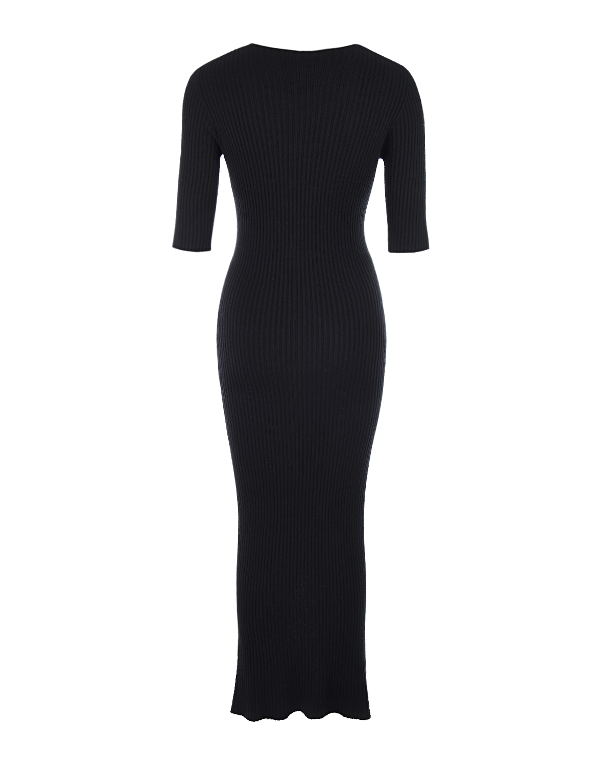 Черное трикотажное платье Bella Pietro Brunelli, размер 40, цвет черный - фото 5