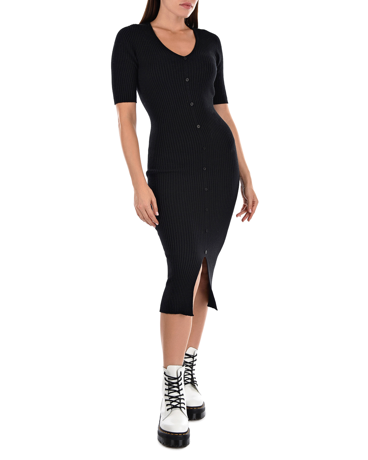 Черное трикотажное платье Bella Pietro Brunelli, размер 40, цвет черный - фото 3
