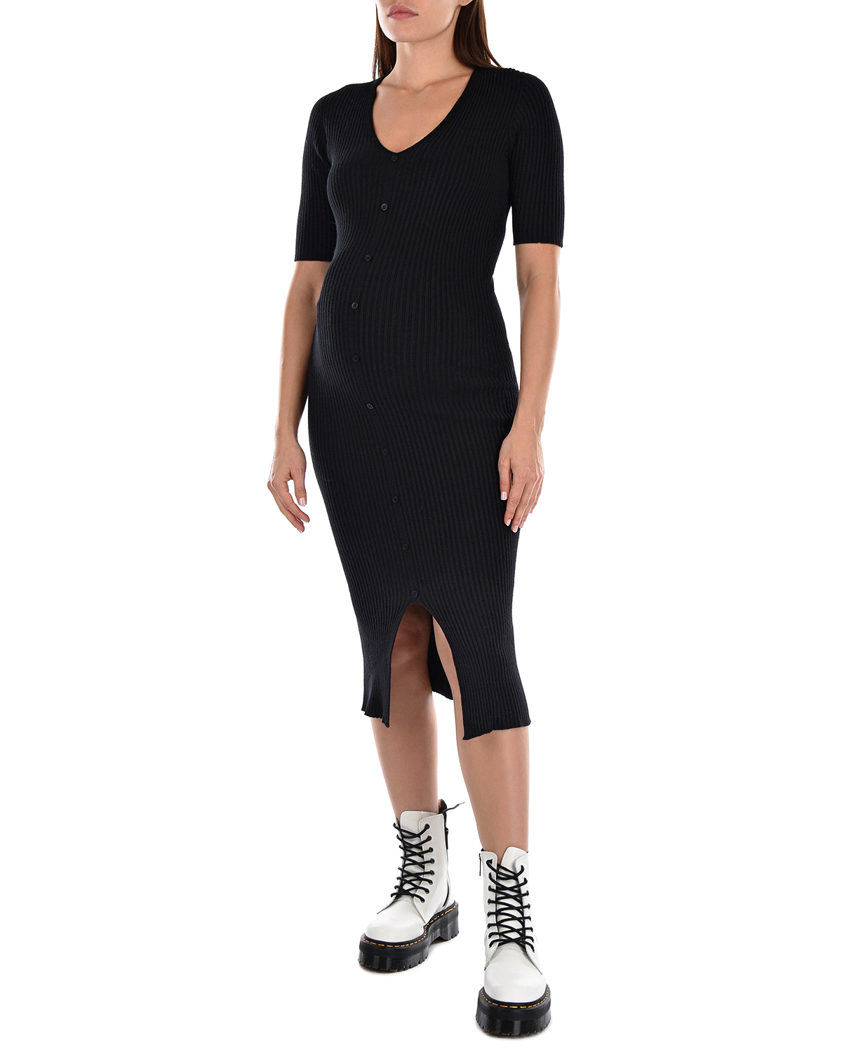 Черное трикотажное платье Bella Pietro Brunelli, размер 40, цвет черный - фото 2