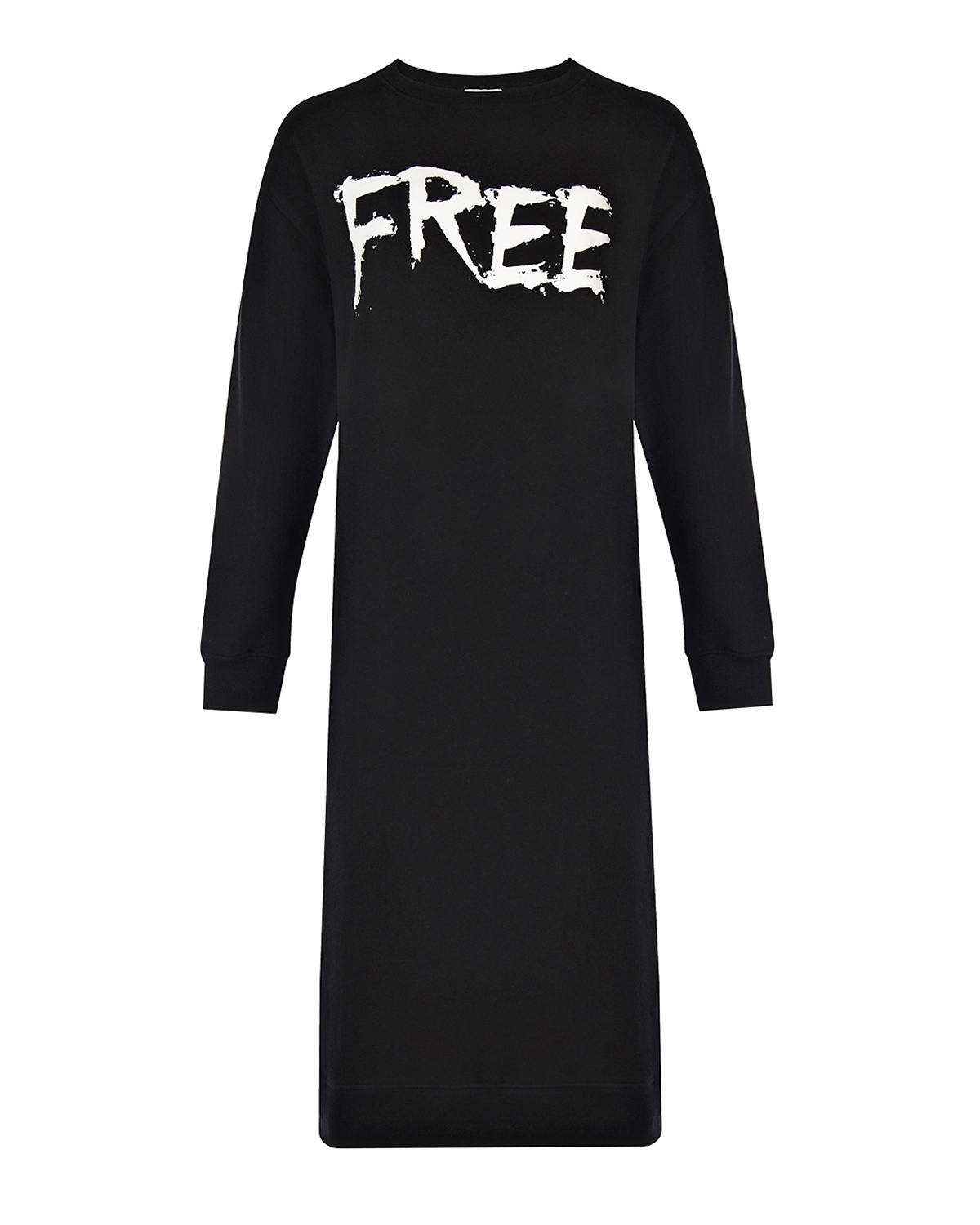 Черное платье с принтом "Free Love" 5 Preview, размер 38, цвет черный - фото 1