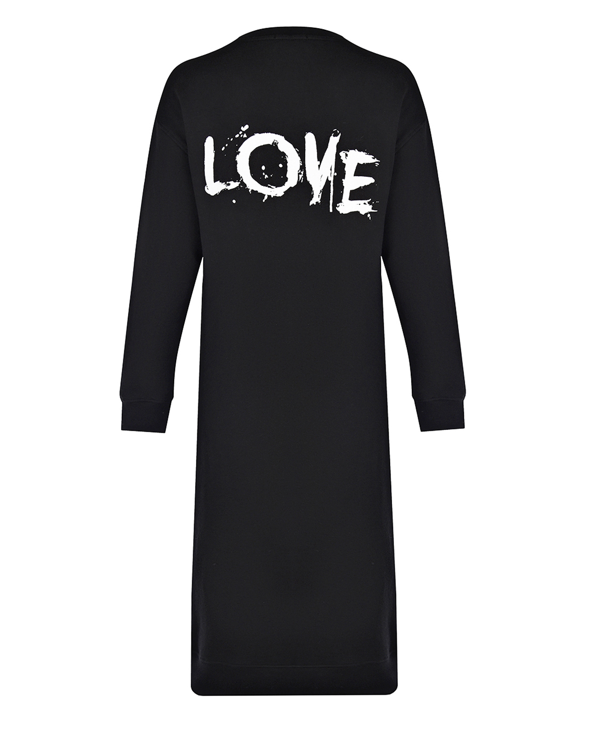 Черное платье с принтом "Free Love" 5 Preview, размер 38, цвет черный - фото 5