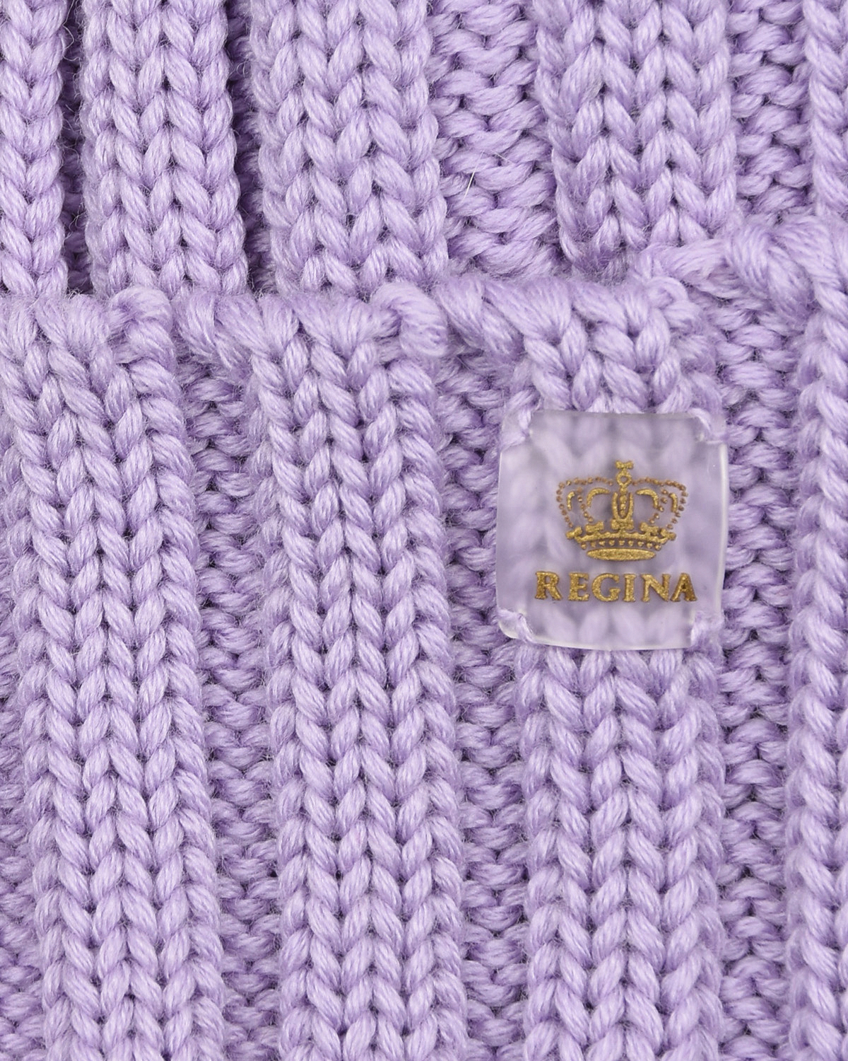Фиолетовая шапка из шерсти с меховым помпоном Regina детская, размер 55, цвет фиолетовый - фото 3