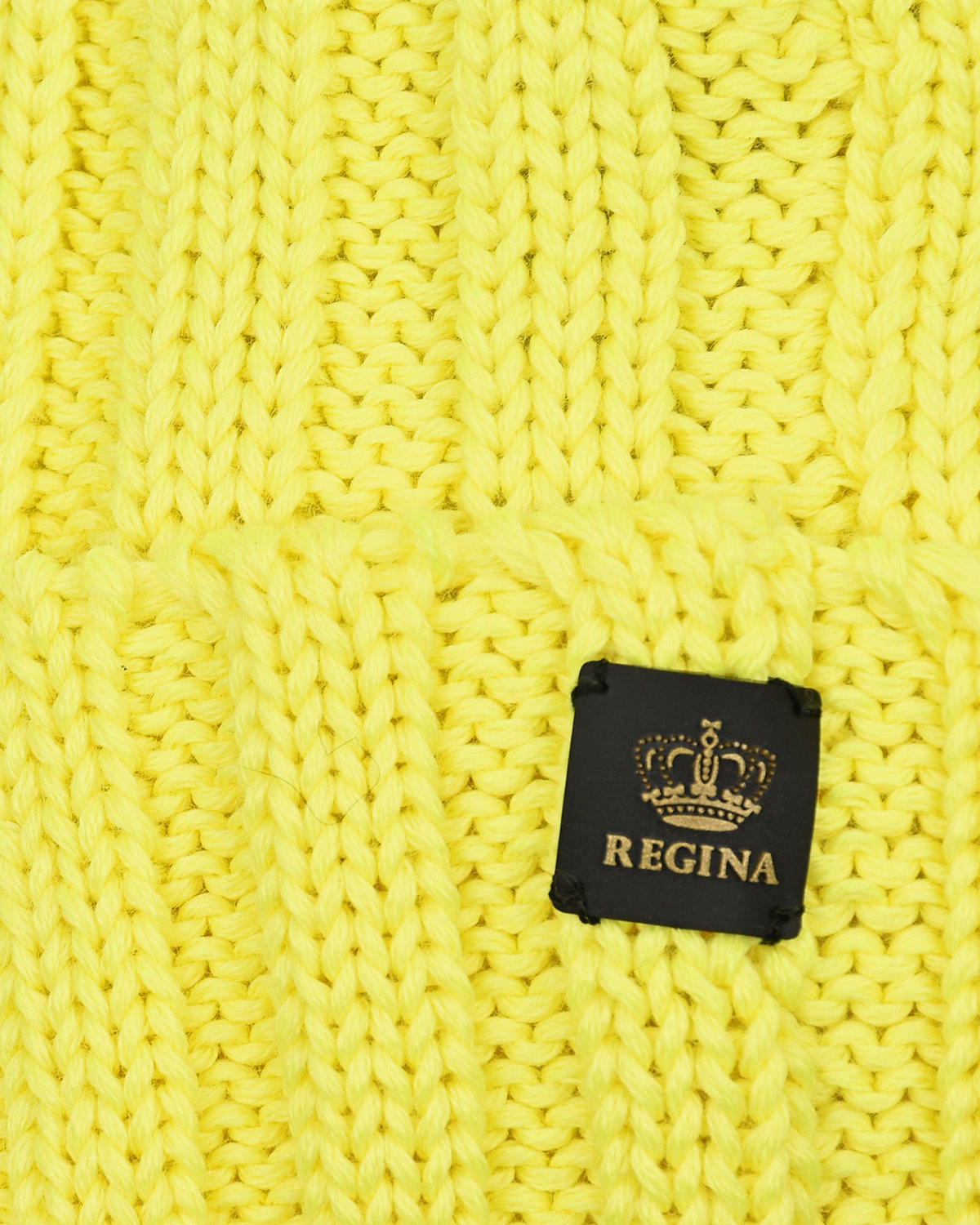 Желтая шапка из шерсти с меховым помпоном Regina детская, размер 55, цвет желтый - фото 3