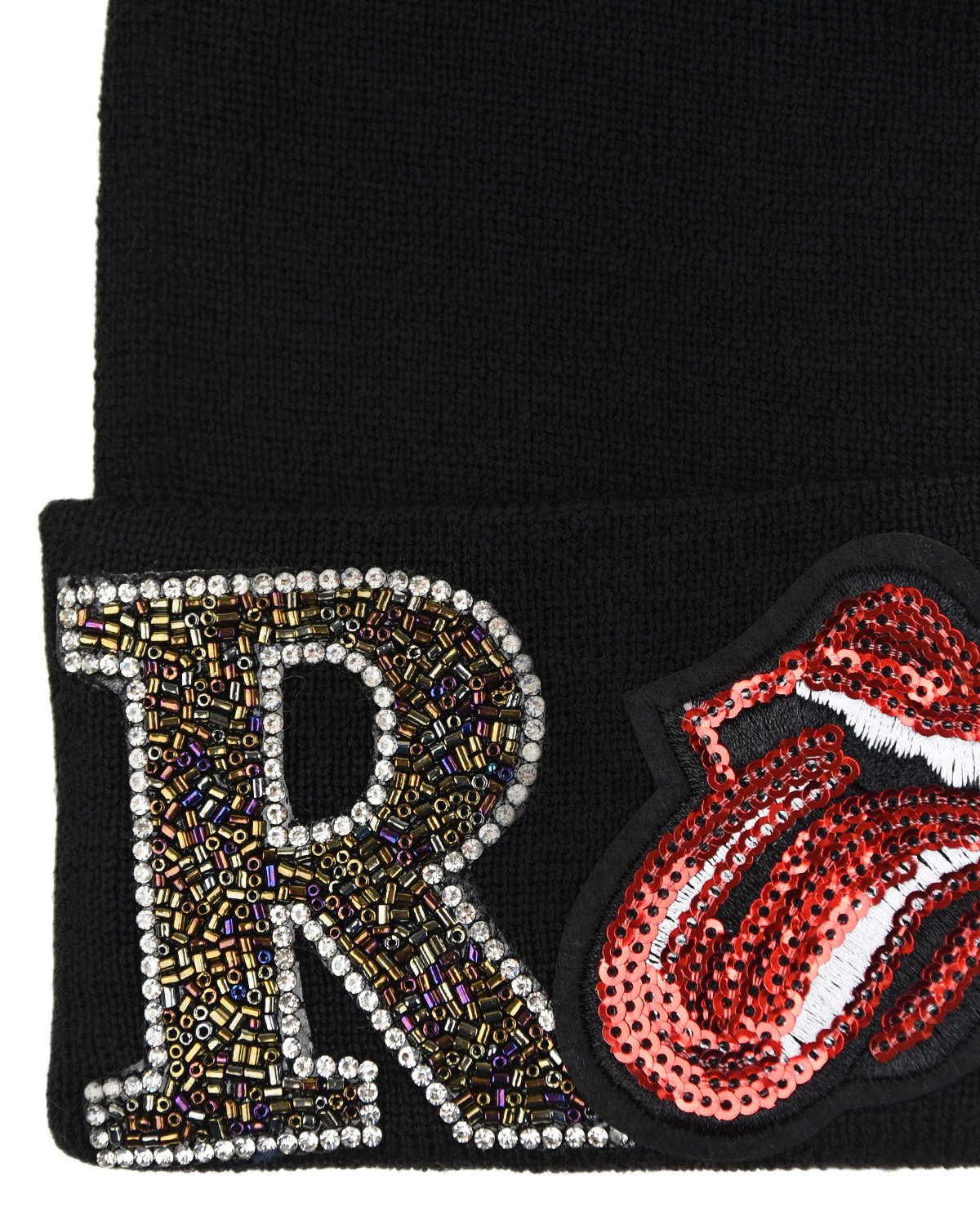 Черная шапка с патчами "Rock" Regina детская, размер 57, цвет черный - фото 3