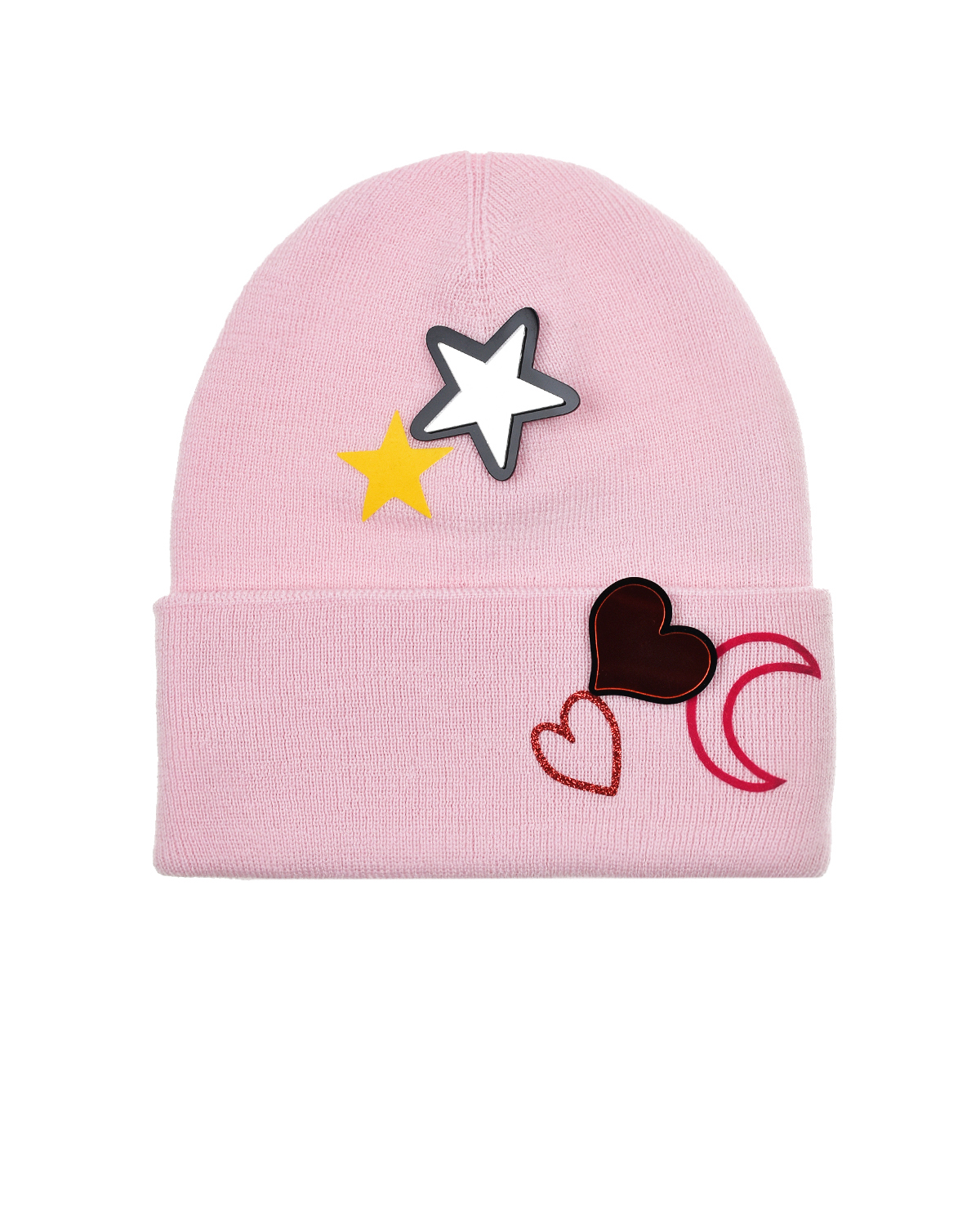 Розовая шапка с брошками Regina детская, размер 53, цвет черный - фото 1