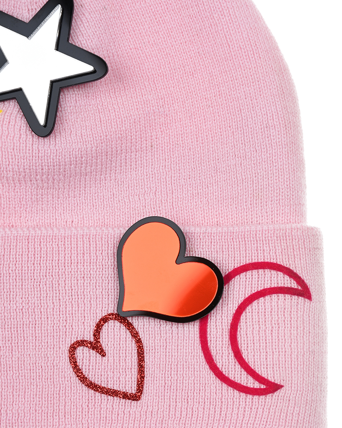 Розовая шапка с брошками Regina детская, размер 53, цвет черный - фото 3