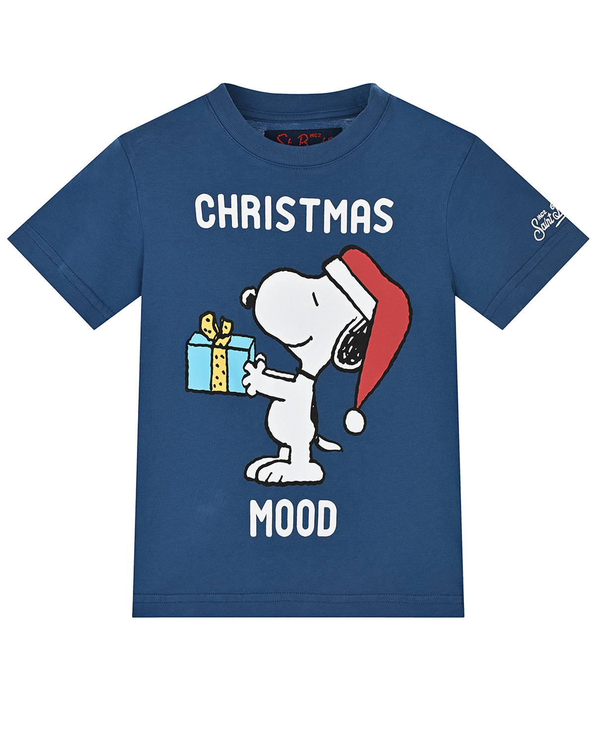 

Синяя футболка с принтом "christmas mood" Saint Barth детская, Синий, Синяя футболка с принтом "christmas mood" Saint Barth детская