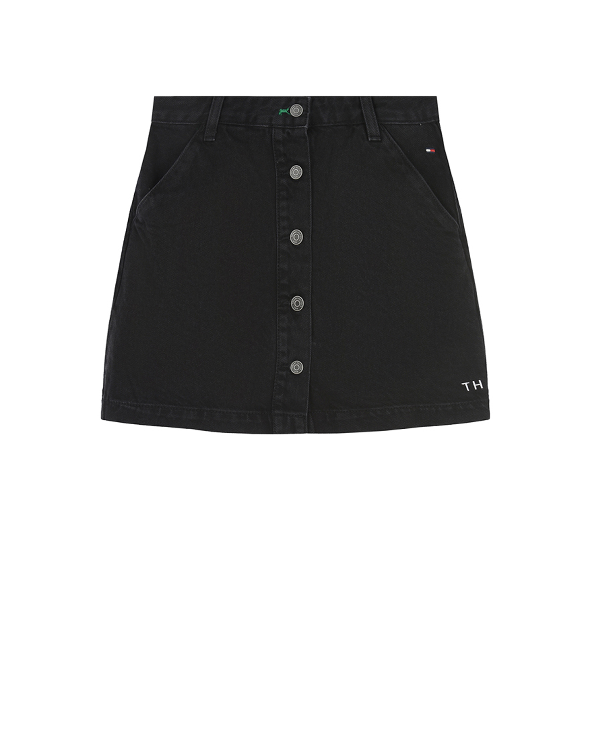Черная джинсовая юбка Tommy Hilfiger детская, размер 140, цвет черный - фото 1