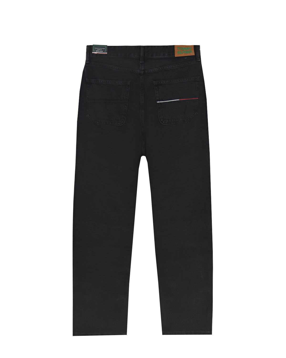 Черные джинсы прямого кроя Tommy Hilfiger детские, размер 140, цвет черный - фото 2