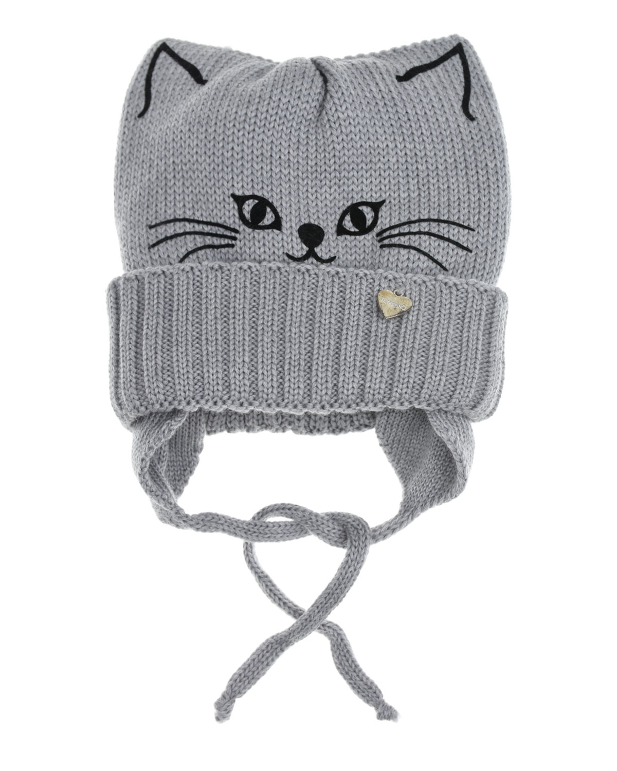 

Серая шапка с декором "котенок" Il Trenino детская, Серый, Серая шапка с декором "котенок" Il Trenino детская