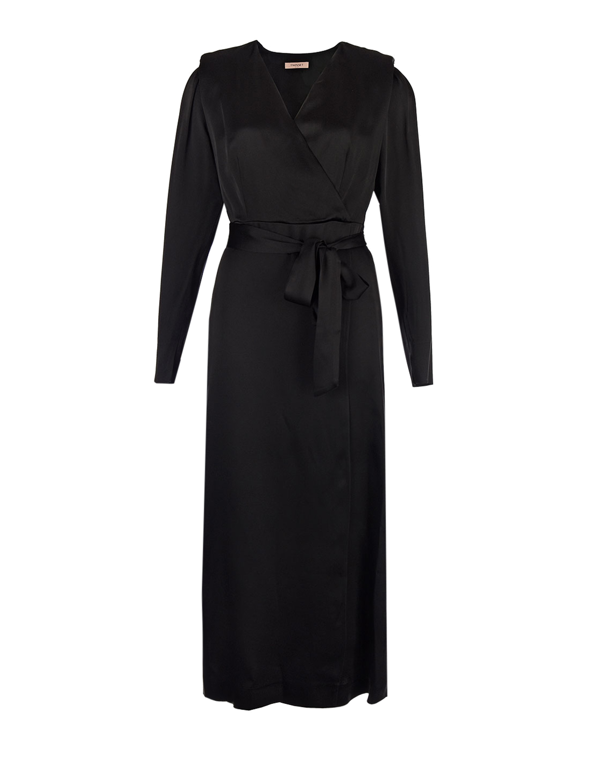 Черное платье с поясом TWINSET, размер 40, цвет черный - фото 1