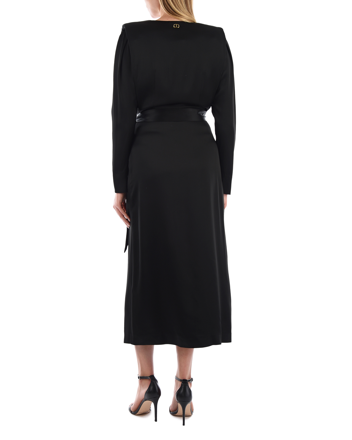 Черное платье с поясом TWINSET, размер 40, цвет черный - фото 4