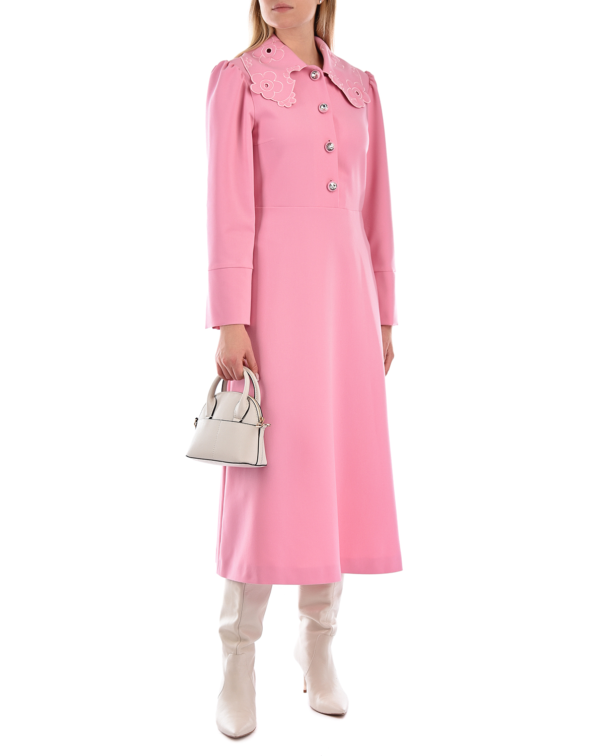 Розовое приталенное платье Vivetta, размер 44, цвет розовый - фото 2